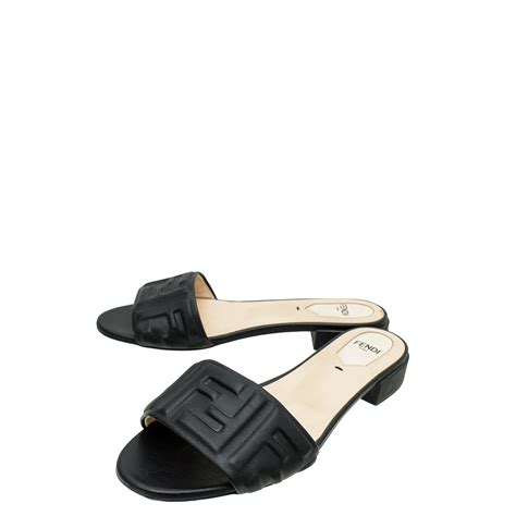 fendi logo-embossed slide sandals|Fendi birkenstock style sandals.